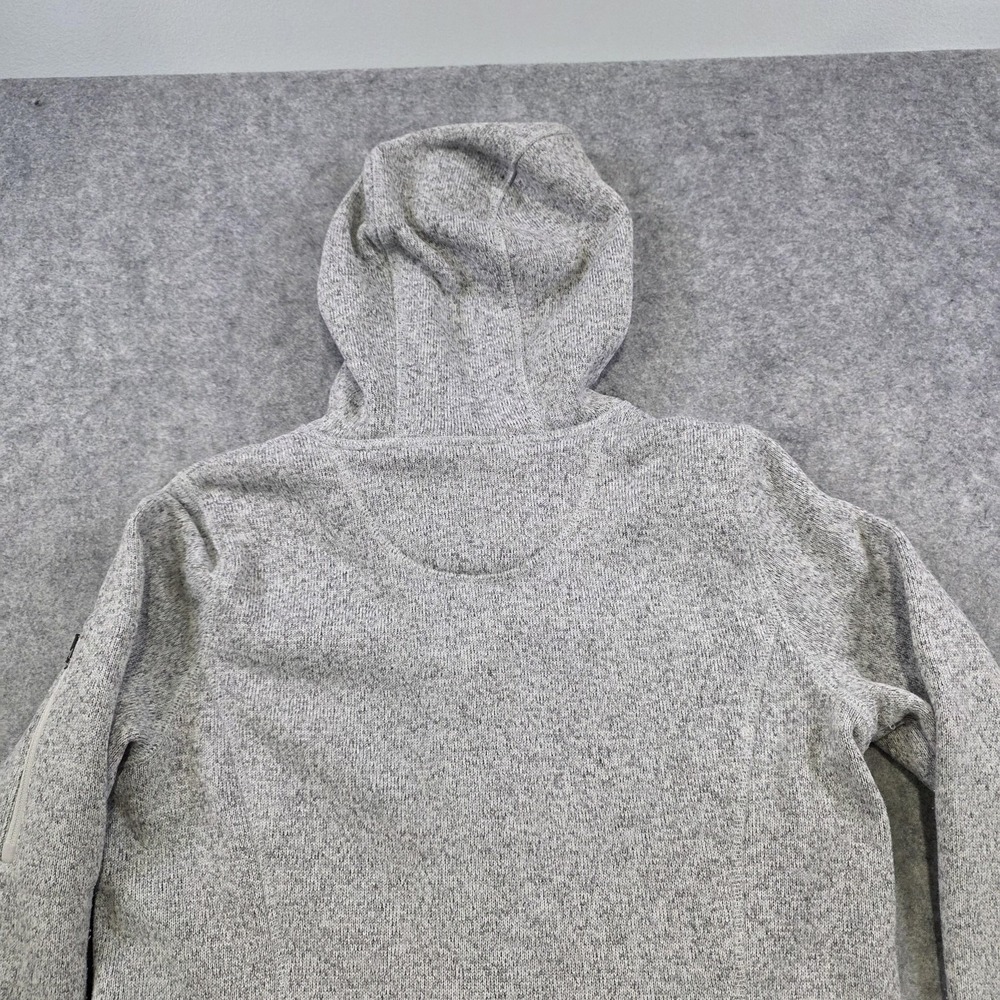 LL Bean Sweater Fleece Coat Womens Small Petite Gray Hooded Full Zip Jacket - Picture 14 of 15